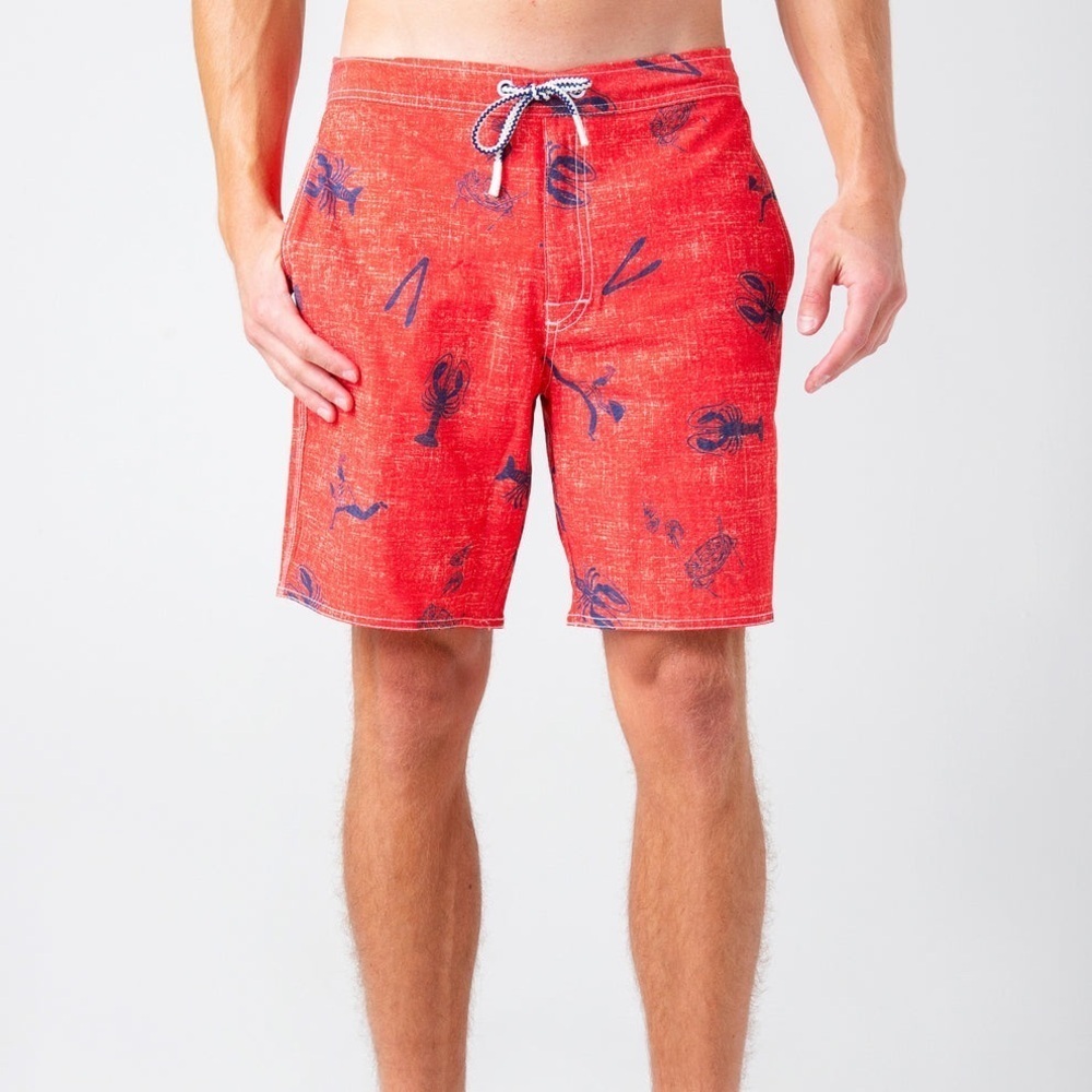 Johnnie-O Brisbane Malibu Red Swim Trunks board shorts Men’s M